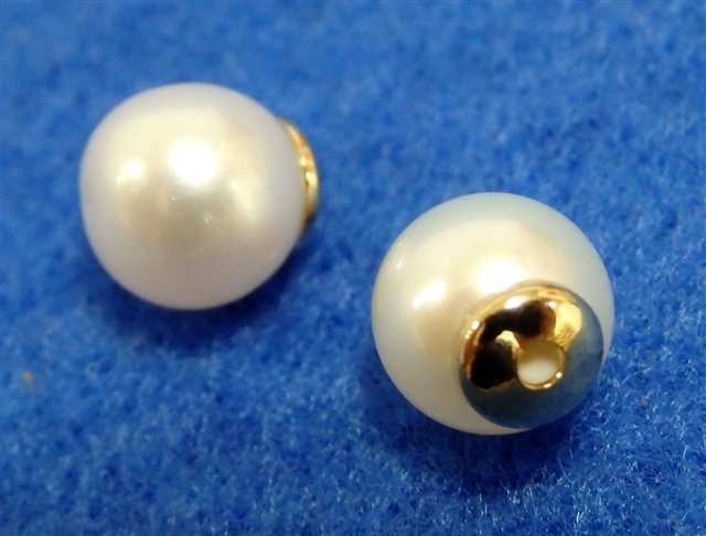 *NAPS本社店オリジナル商品*淡水パールキャッチ6.0-6.5mm 金具付き ウス金