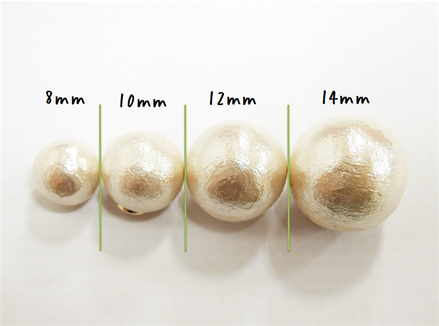 *NAPS本社店オリジナル商品*コットンパールキャッチ8,10,12,14mmキスカ ウス金